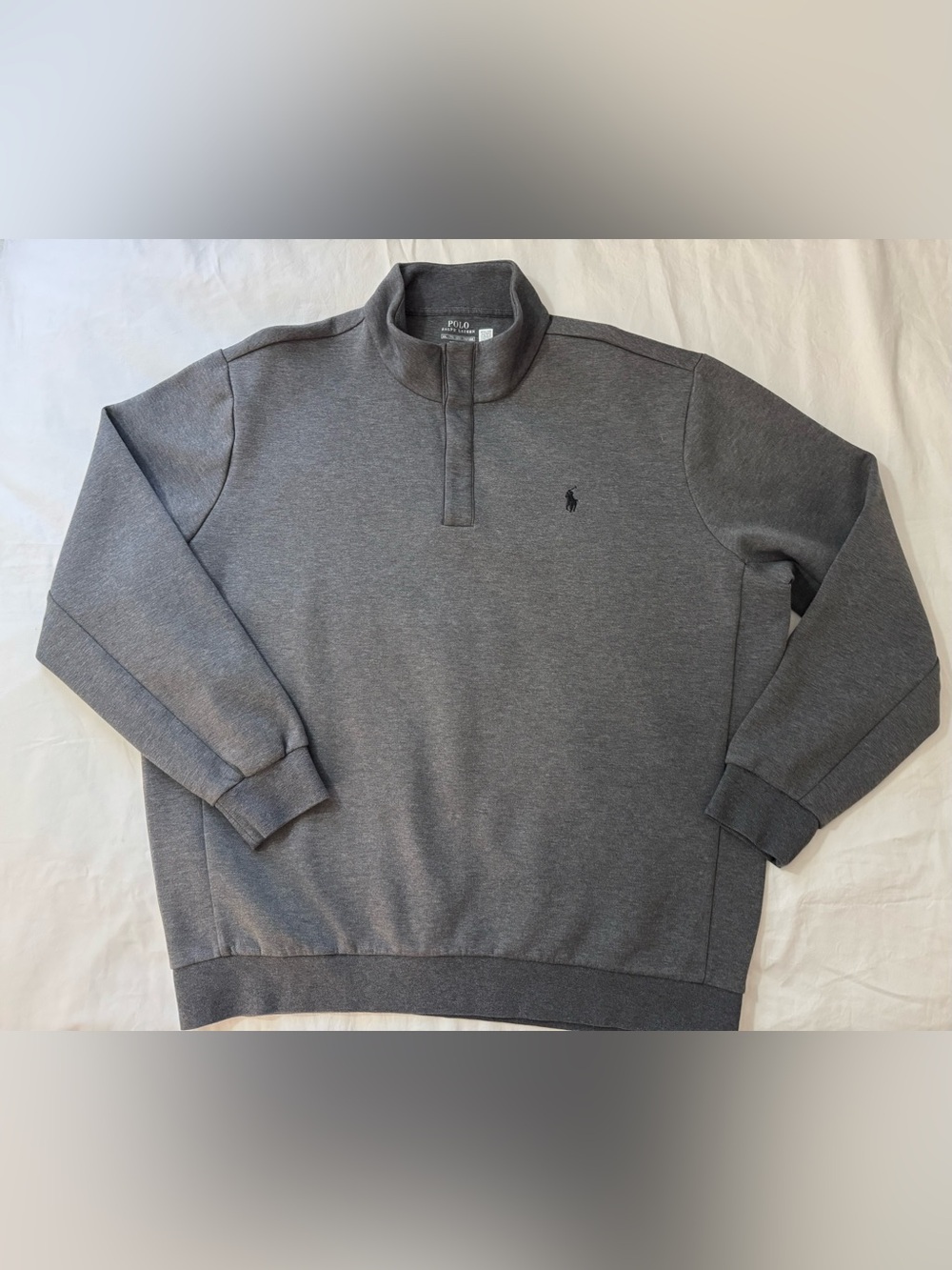 New Polo Ralph Lauren Performance Double Knit 1/4 Button Pullover Men'sXXL Gray.